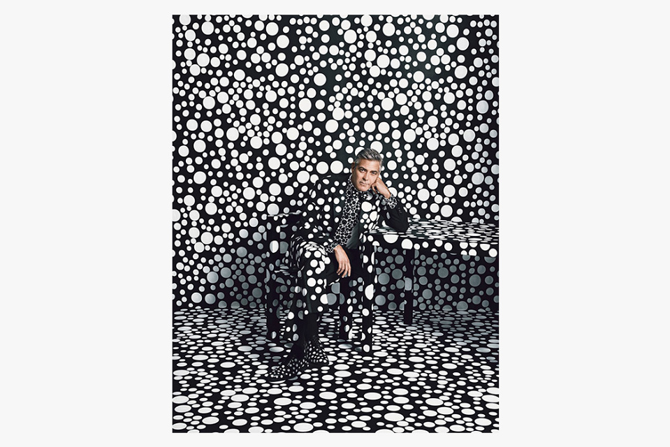 George Clooney Polka Dot By Yayoi Kusama For W Magazine Unframed #81579