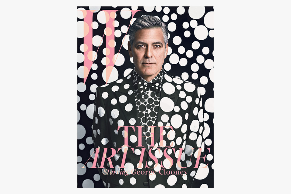 George Clooney Polka Dot By Yayoi Kusama For W Magazine Unframed #81579