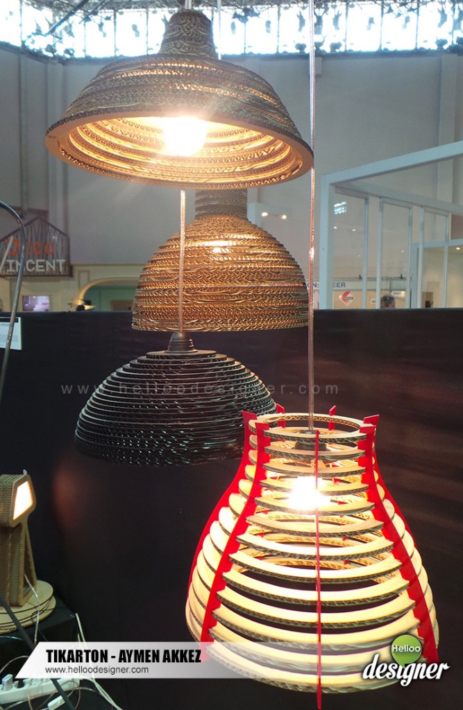 Espace-design-création-dardeco-salon-foire-decoration-createur-designers-aymen akkez-carton-luminaire